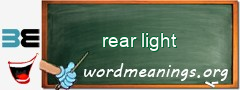 WordMeaning blackboard for rear light